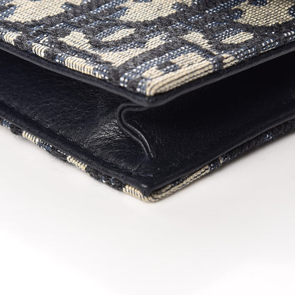 Christian Dior Oblique Saddle Card Holder Blue 9 of 10