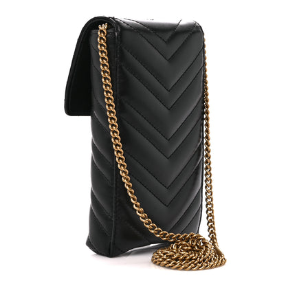 Gucci Calfskin Matelasse Mini GG Marmont Crossbody Bag Black 3 of 11