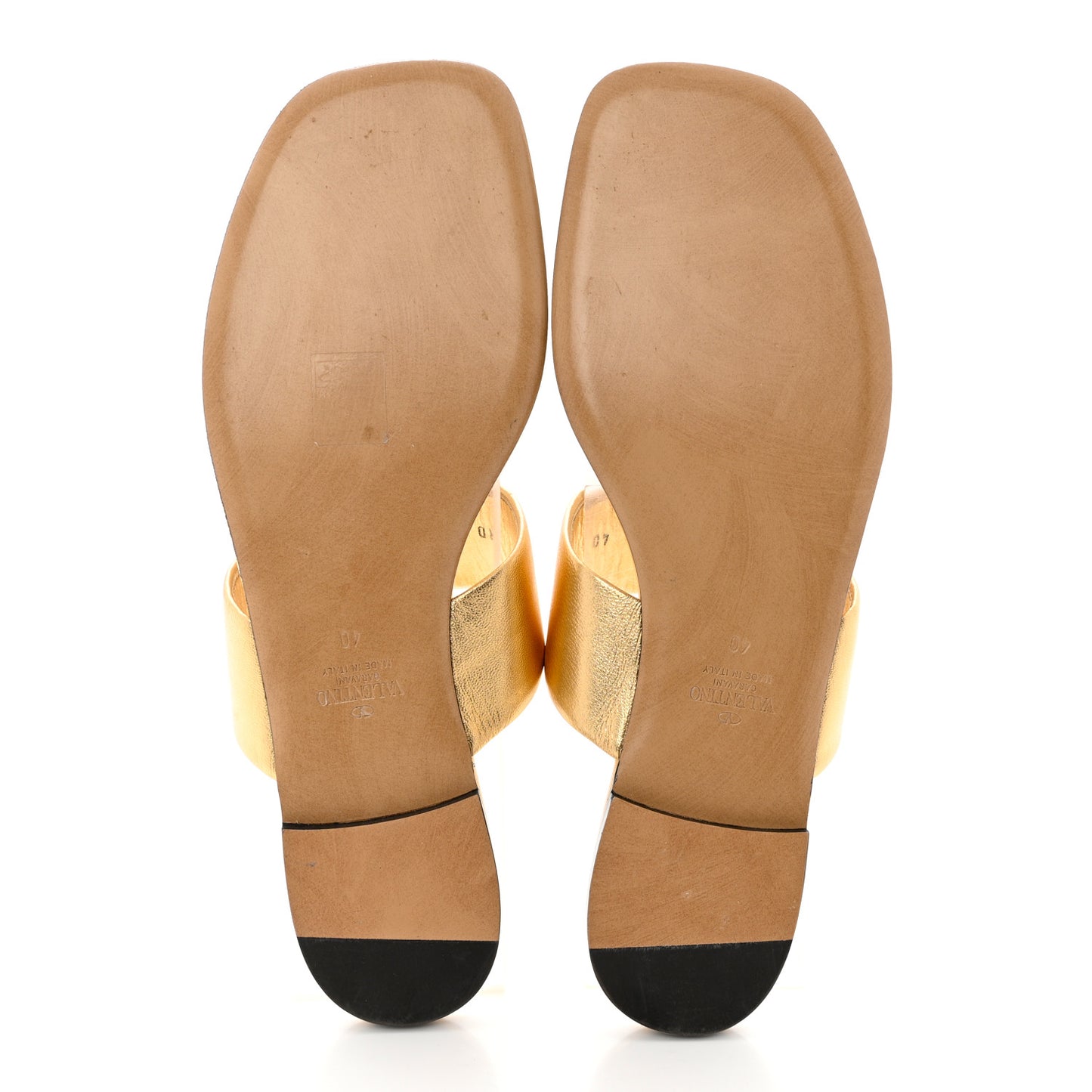 Metallic Nappa One Stud Flat Thong Sandals 40 Antique Brass