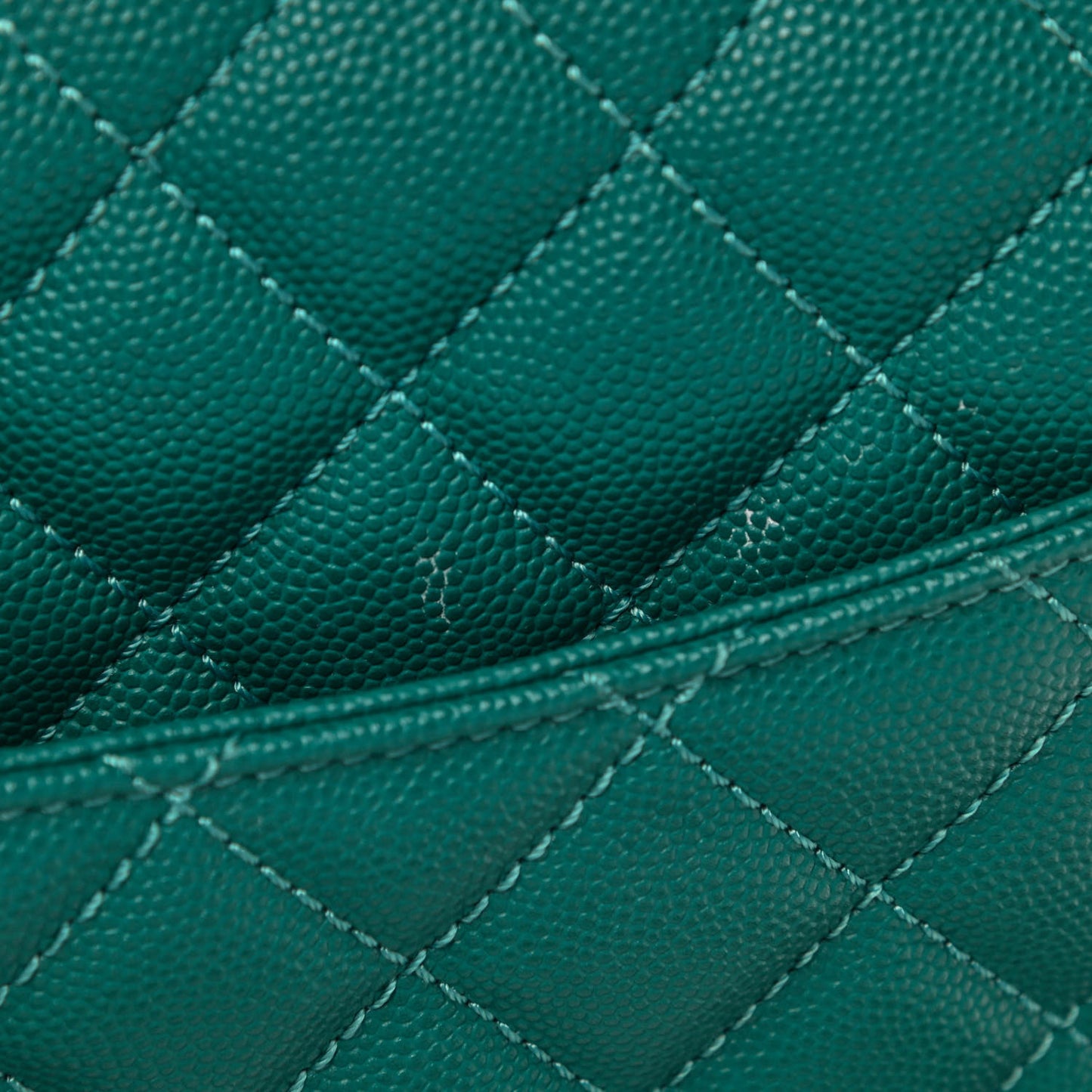 Caviar Quilted Small Coco Handle Flap Dark Turquoise