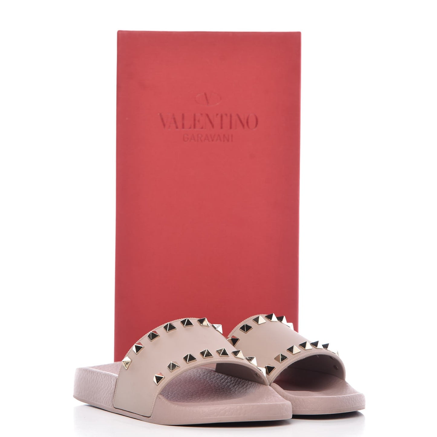Rubber Rockstud Slide Sandals 35 Poudre