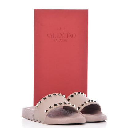 Valentino Garavani Rubber Rockstud Slide Sandals 35 Poudre 8 of 8