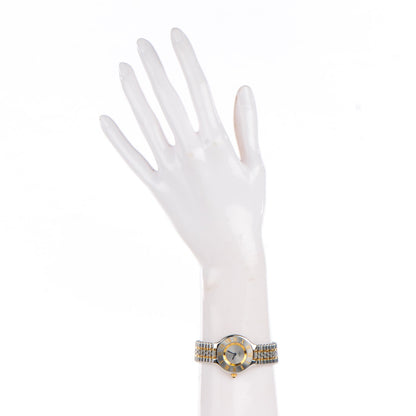 Cartier Stainless Steel 18K Yellow Gold 28mm Must De 21 Bullet Link Quartz Watch 4 of 11