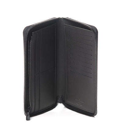 Louis Vuitton Calfskin Monogram Shadow Vertical Zippy Wallet Black 4 of 6