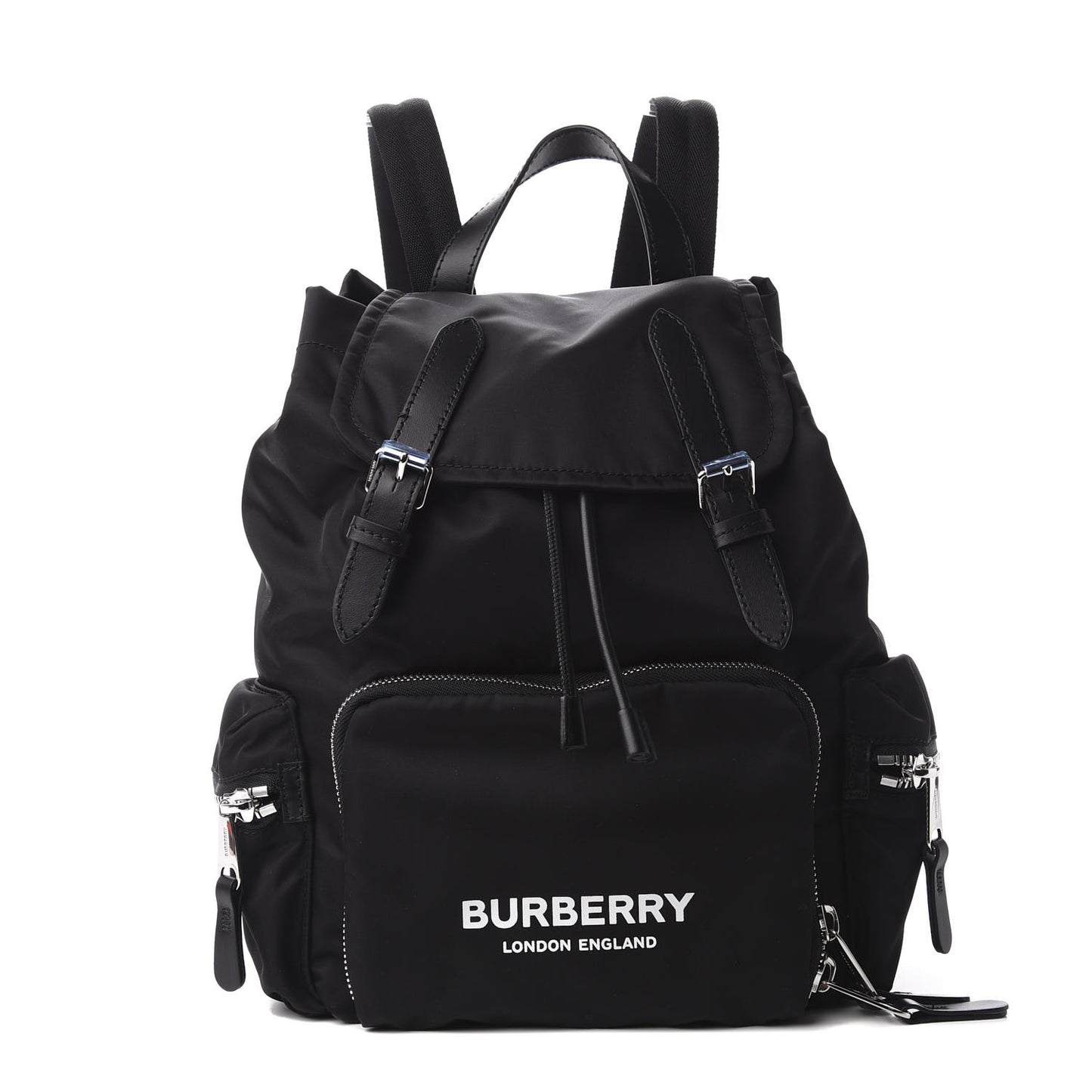 Nylon Logo Print Medium Rucksack Backpack Black