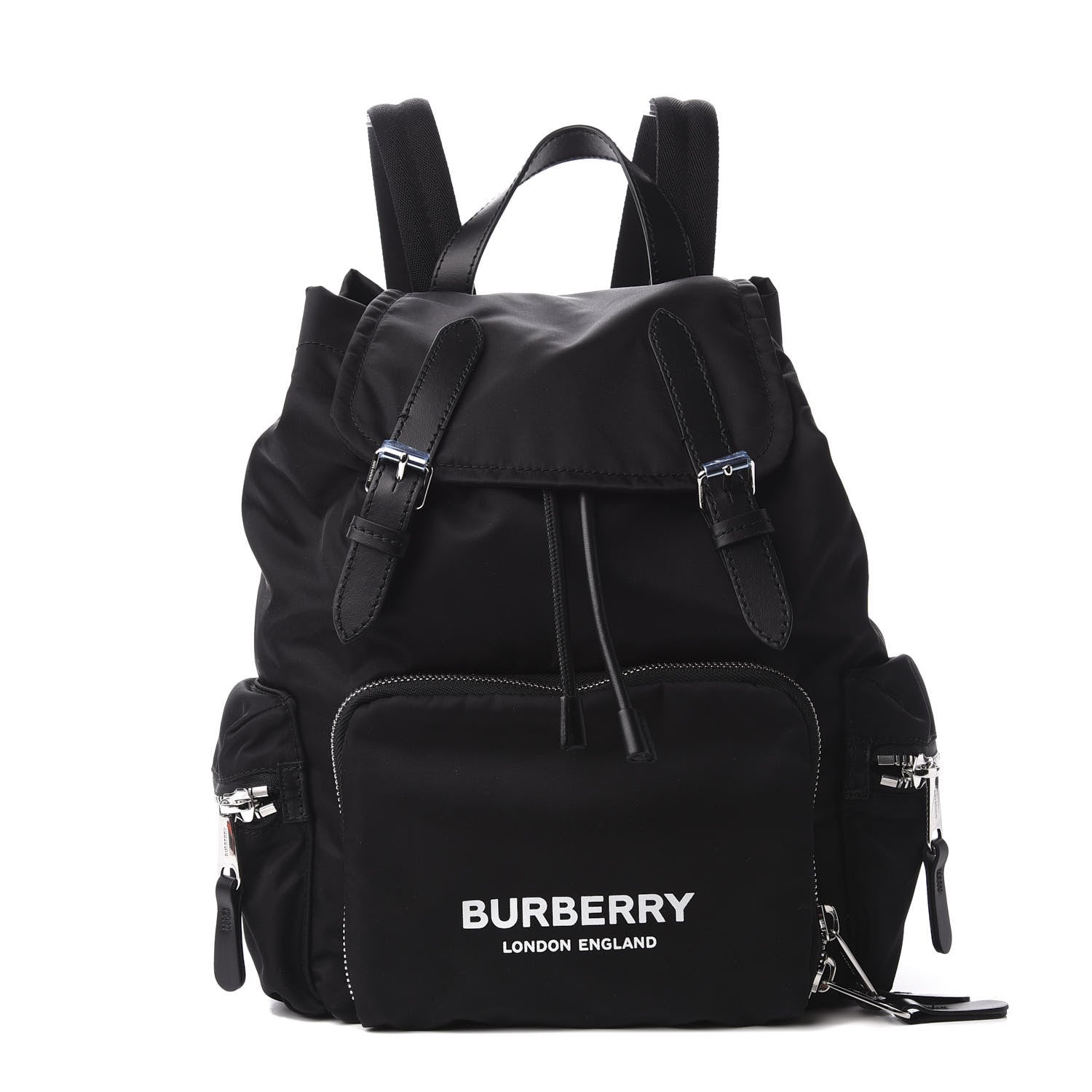 Burberry Nylon Logo Print Medium Rucksack Backpack Black 1 of 10