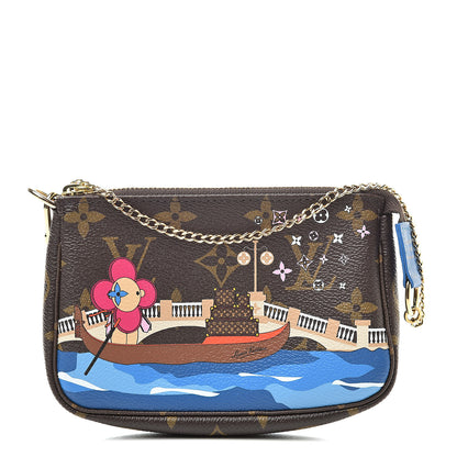 Louis Vuitton Monogram 2019 Christmas Animation Mini Venice Pochette Accessories Blue 1 of 7
