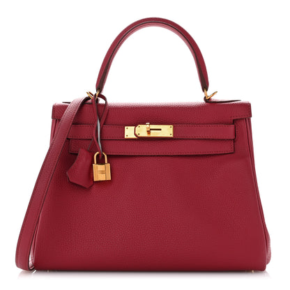 Hermes Togo Kelly Retourne 28 Rouge Grenat 1 of 12