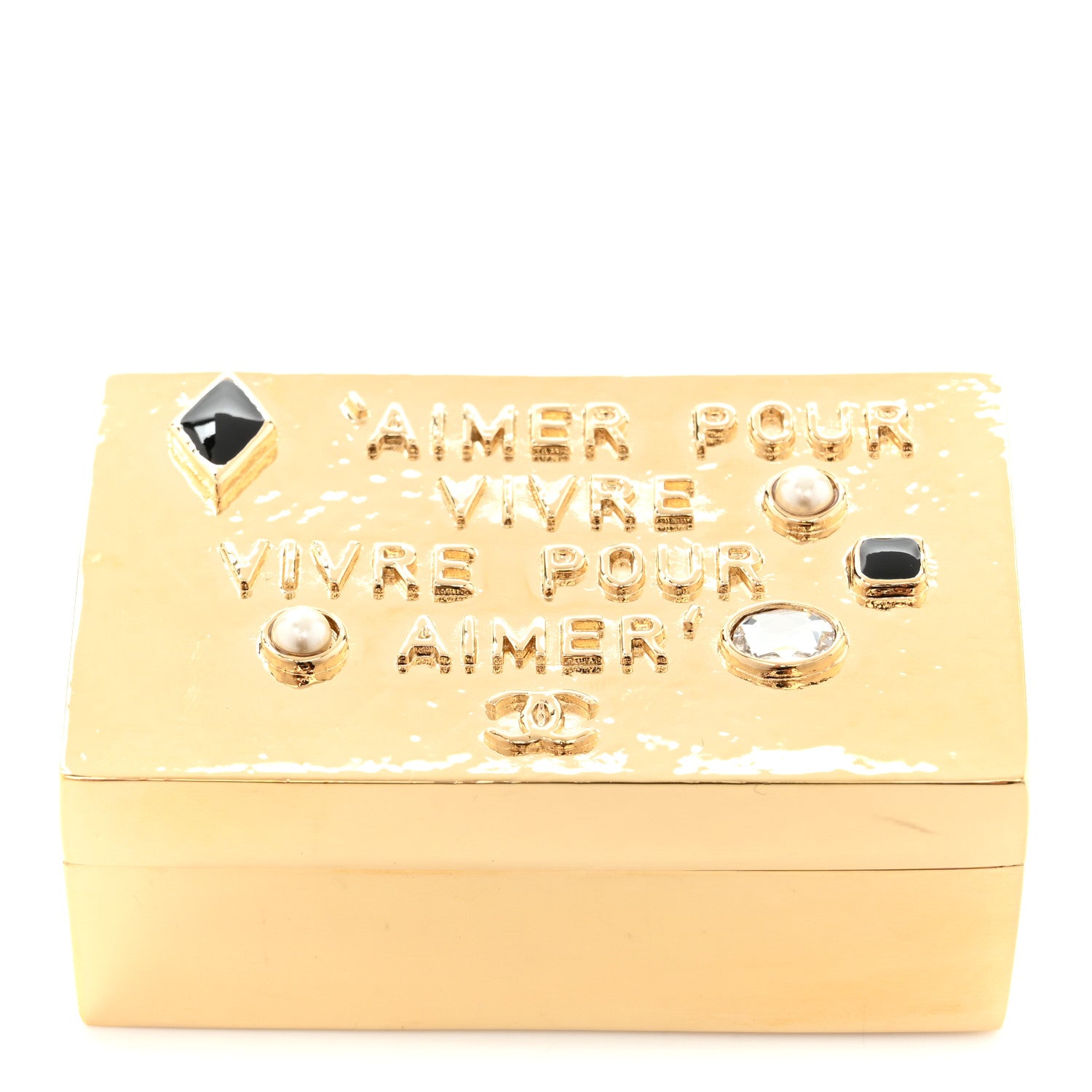 Chanel Metal Aimer Pour Vivre Jewelry Box Gold 1794021 – FASHIONPHILE