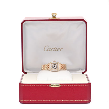 Cartier 18K Yellow Gold Diamond 20mm Santos Demoiselle Quartz Watch 5 of 5