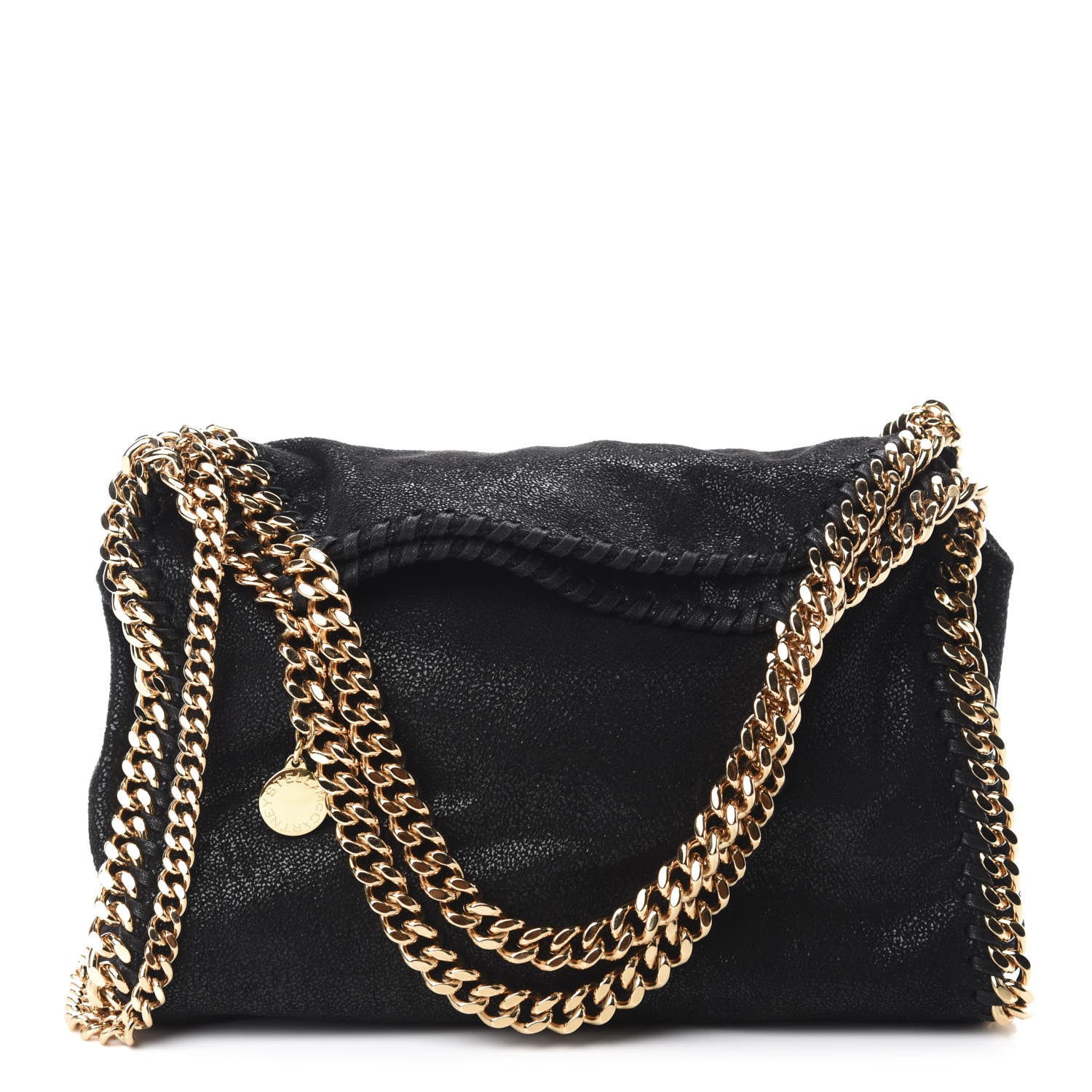 Stella McCartney Shaggy Deer Mini Falabella Fold Over Tote Black 1 of 10