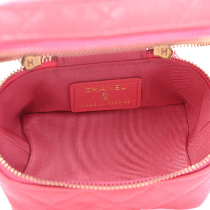 Chanel Caviar Quilted Mini Top Handle Vanity With Chain Pink 4 of 4
