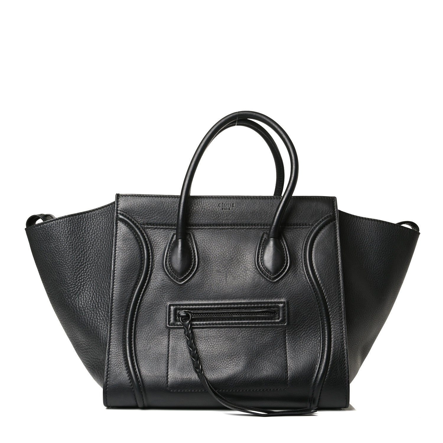 Celine Supple Calfskin Medium Phantom Luggage Black 1 of 10