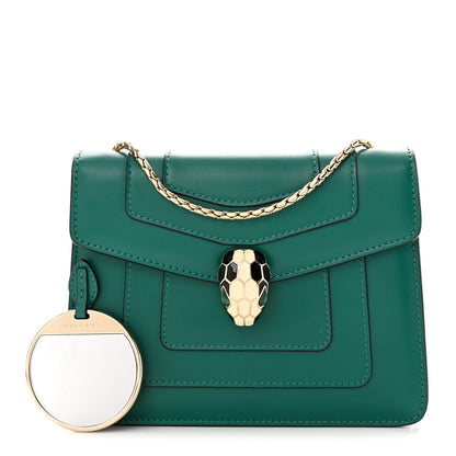 Bulgari Calfskin Small Serpenti Forever Snake Strap Crossbody Bag Emerald Green 1 of 11