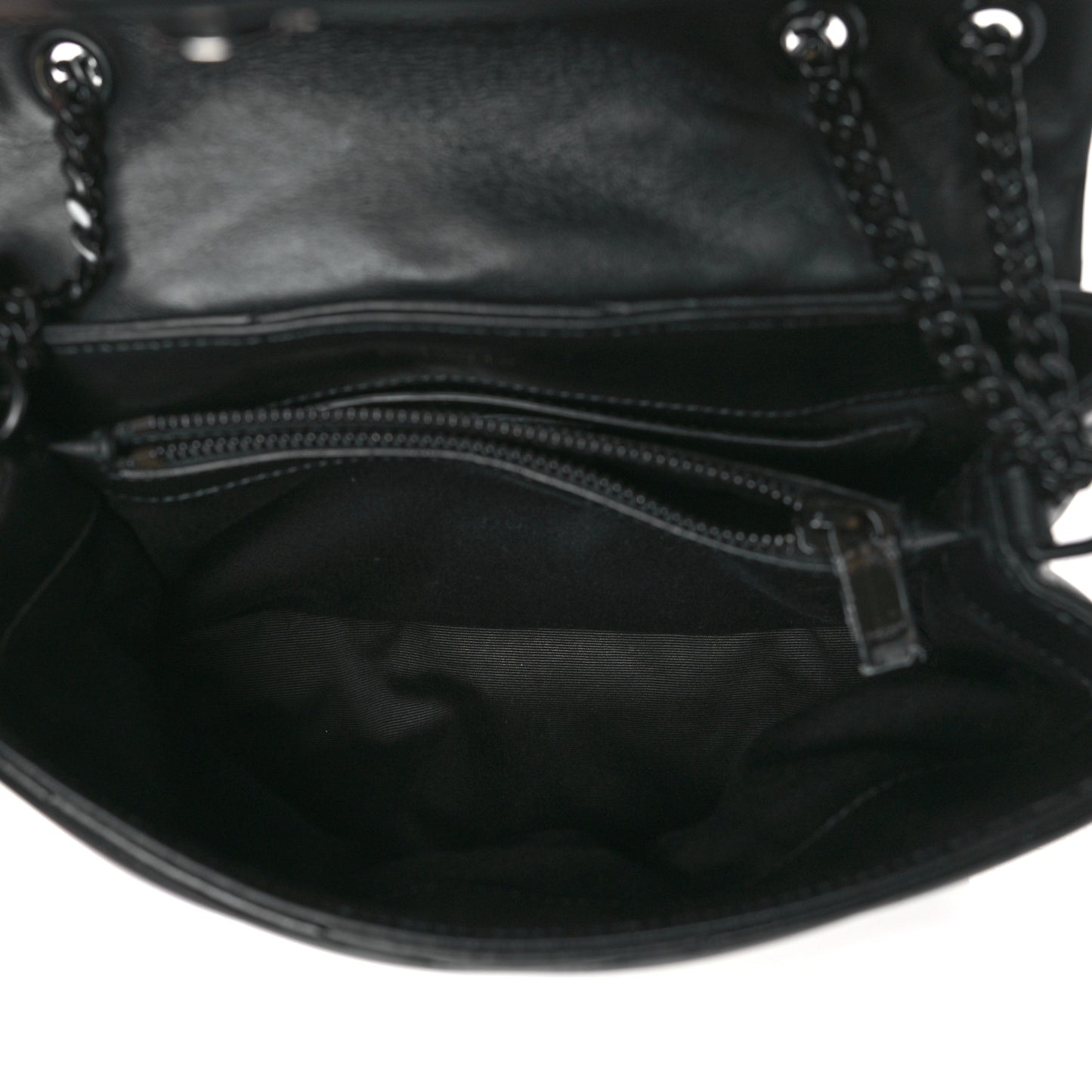 Calfskin Y Quilted Monogram Monochrome Toy Loulou Crossbody Bag Black