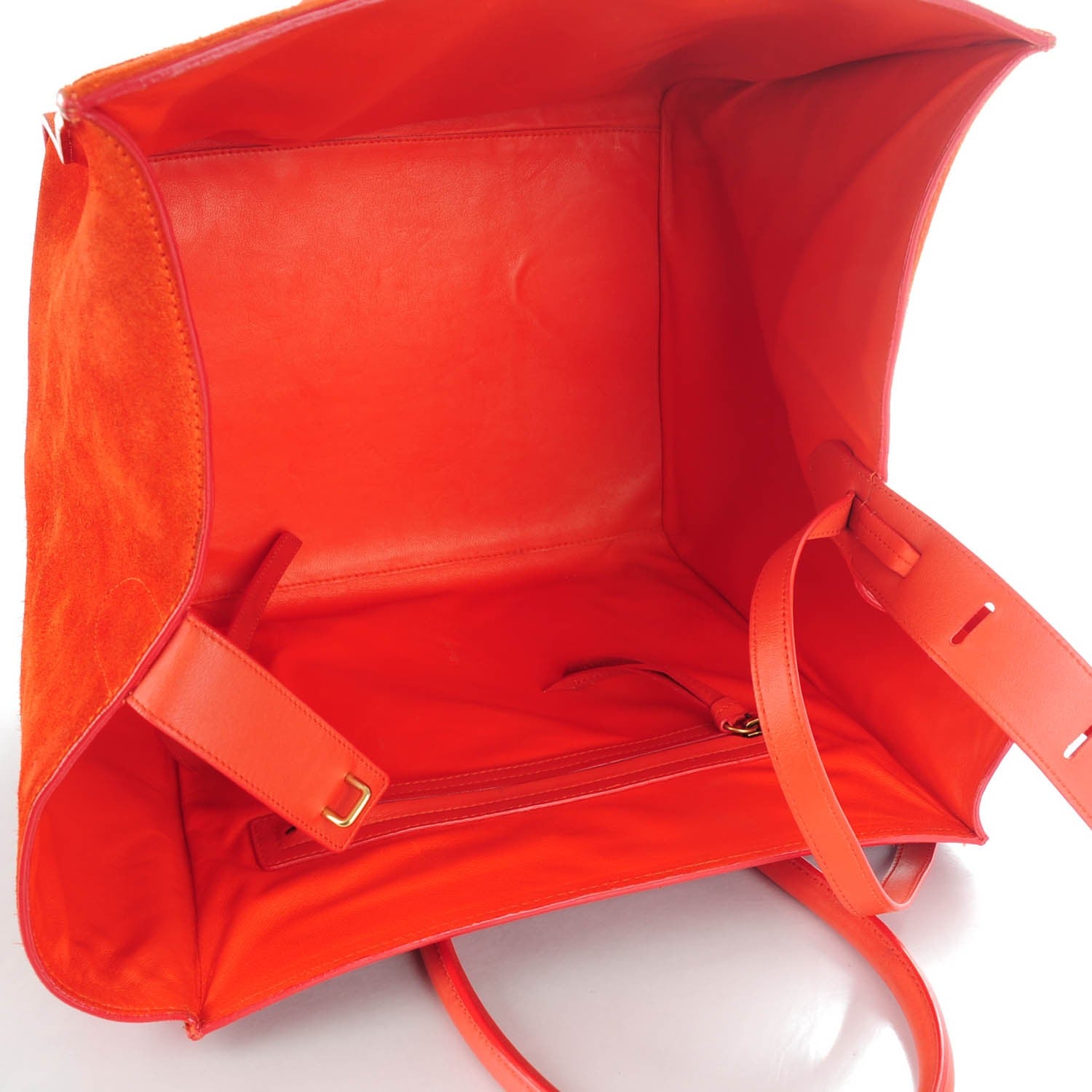 Celine Suede Medium Phantom Luggage Bright Orange 5 of 8