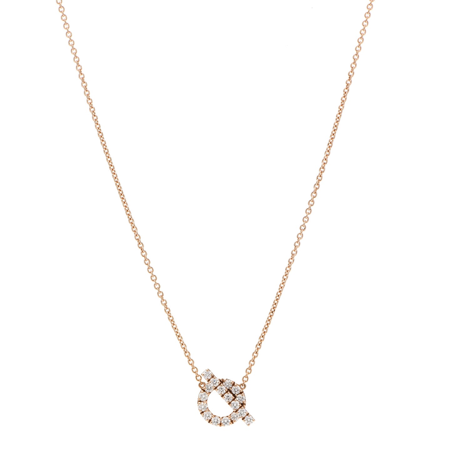 18K Rose Gold Diamond Finesse Pendant Necklace