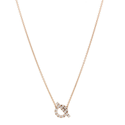Hermes 18K Rose Gold Diamond Finesse Pendant Necklace 1 of 5