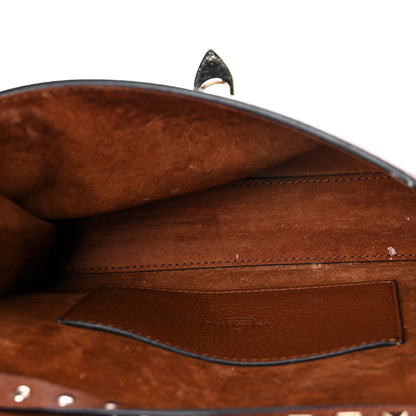 Valentino Garavani Pebbled Calfskin Medium Rockstud Flip Lock Crossbody Bag Saddle Brown 6 of 18
