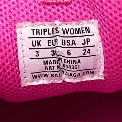 Balenciaga Fabric Mesh Clear Sole Fluo Womens Triple S Sneakers 36 Pink 7 of 7