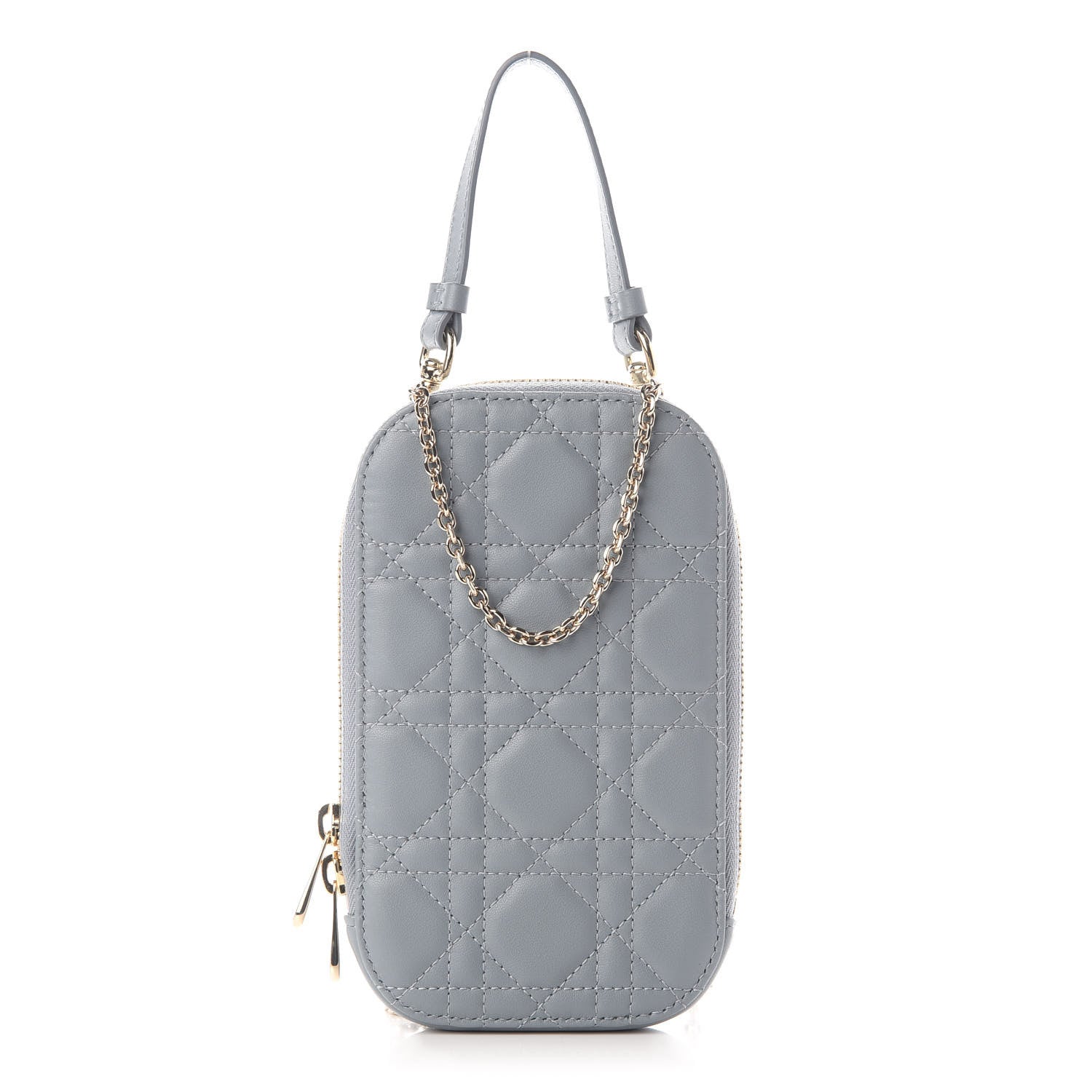 Christian Dior Lambskin Cannage Lady Dior Phone Holder Cloud Blue 1 of 7