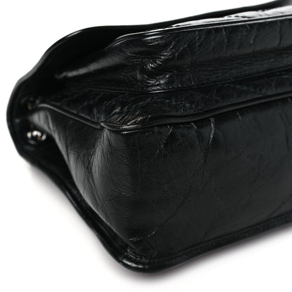 Saint Laurent Crinkled Calfskin Matelasse Monogram Medium Niki Chain Satchel Black 9 of 12