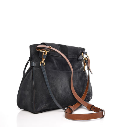 Chloe Suede Medium Lexa Shoulder Bag Silver Blue 4 of 21