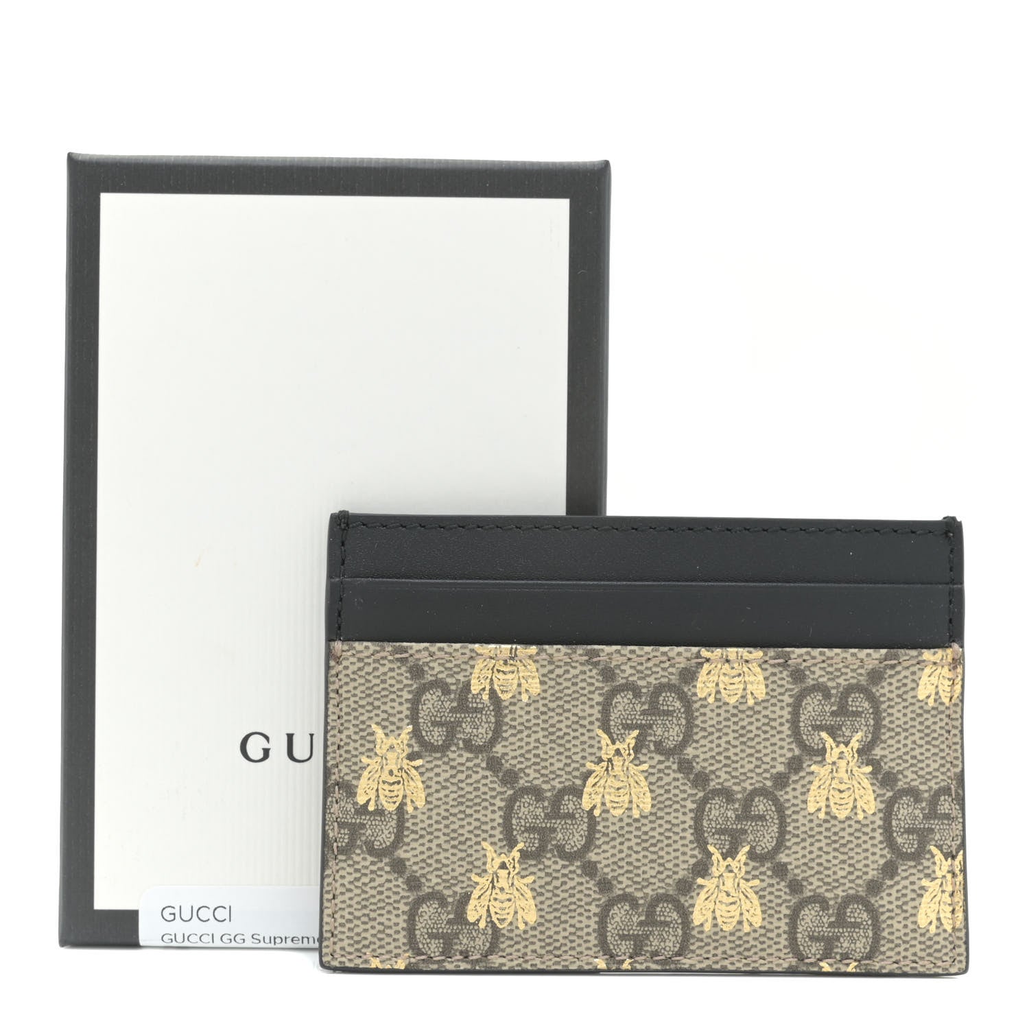Gucci GG Supreme Monogram Bees Card Holder Black 9 of 9