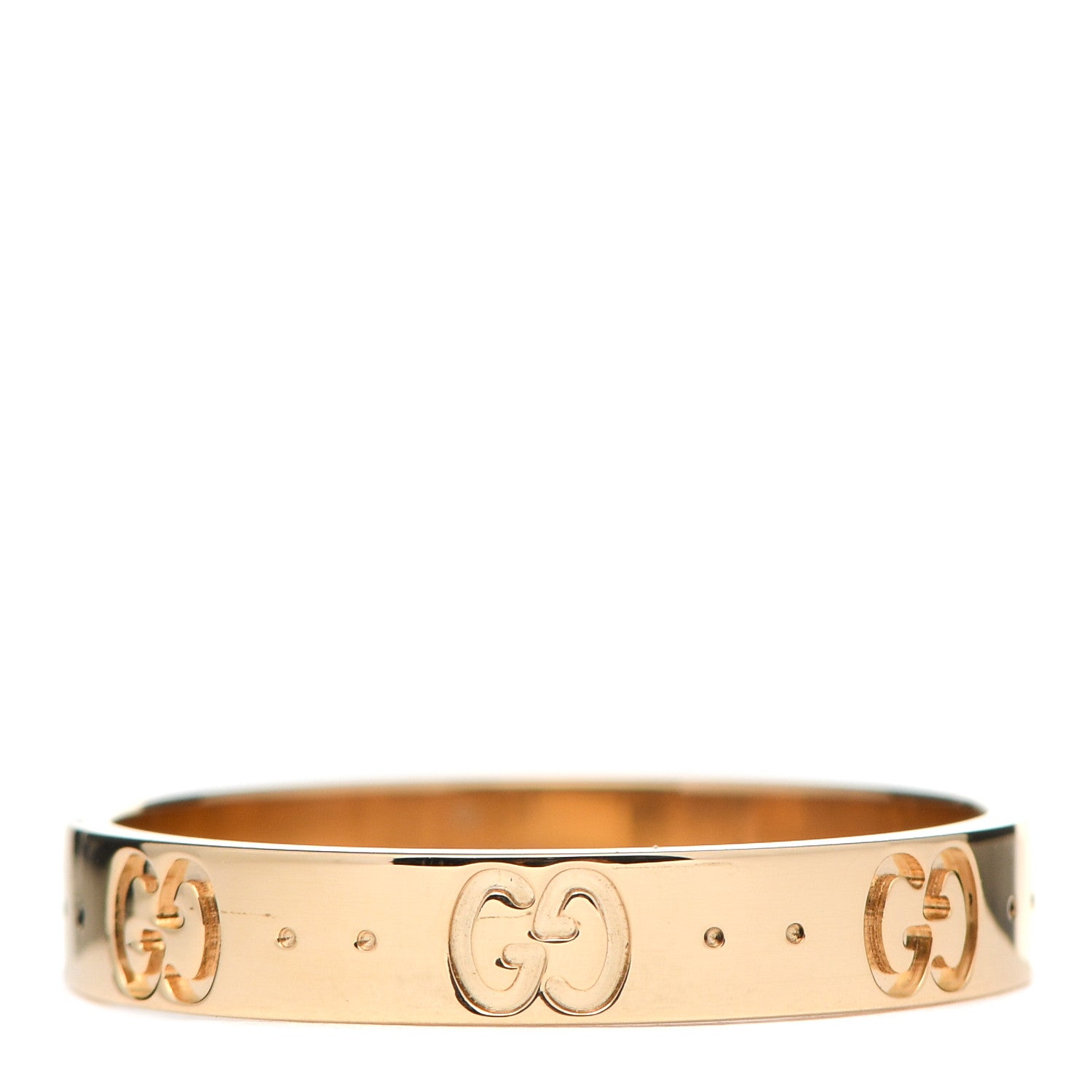 Gucci 18K Yellow Gold 4mm Icon Thin Band Ring 64 10.75 1 of 5