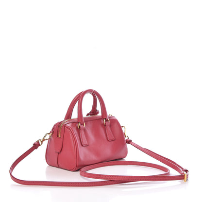 Prada Saffiano Lux Mini Top Handle Crossbody Bag Peonia 3 of 15
