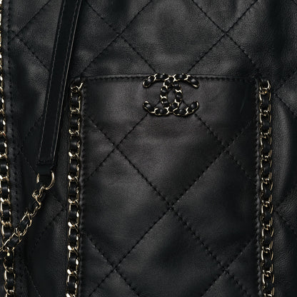 Chanel Calfskin Quilted Fringe Small Shopping Bag Black 8 of 14