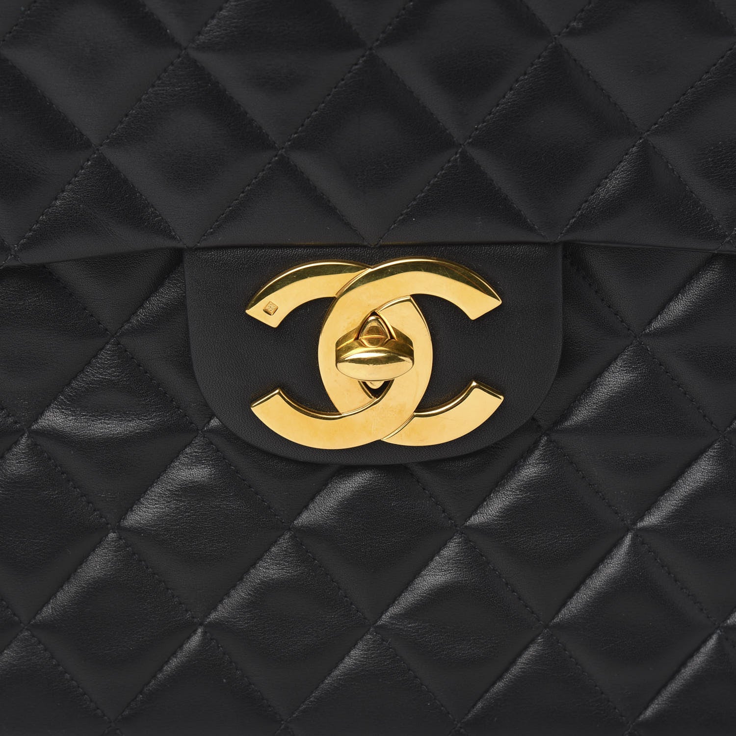 Chanel Lambskin Quilted XL Jumbo Single Flap Black 11 of 11