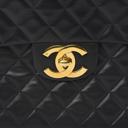 Chanel Lambskin Quilted XL Jumbo Single Flap Black 11 of 11