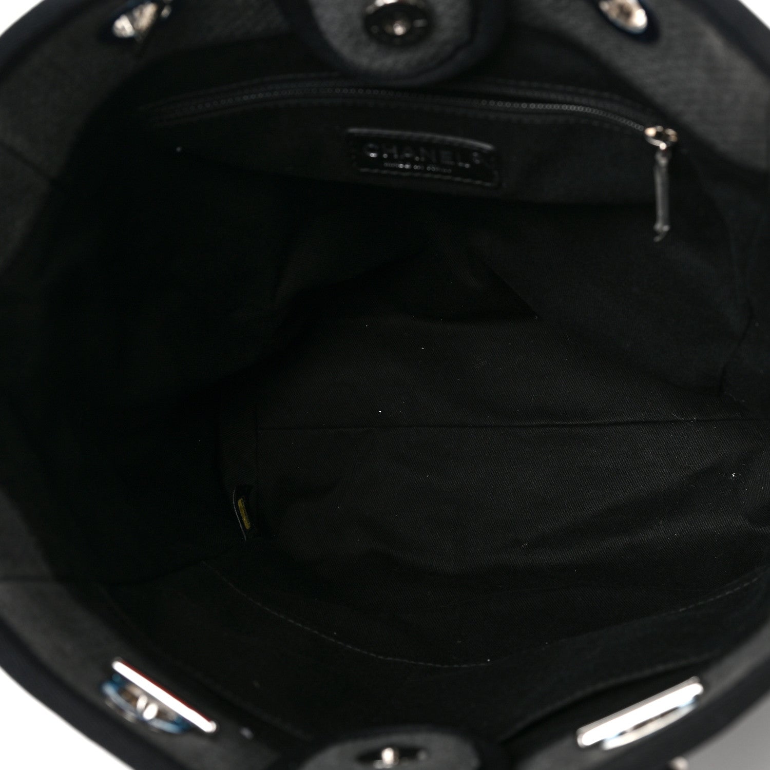 Chanel Canvas Mini Deauville Tote Dark Grey 6 of 11