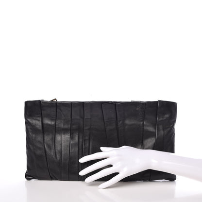 Prada Nappa Pleated Clutch Black 2 of 13