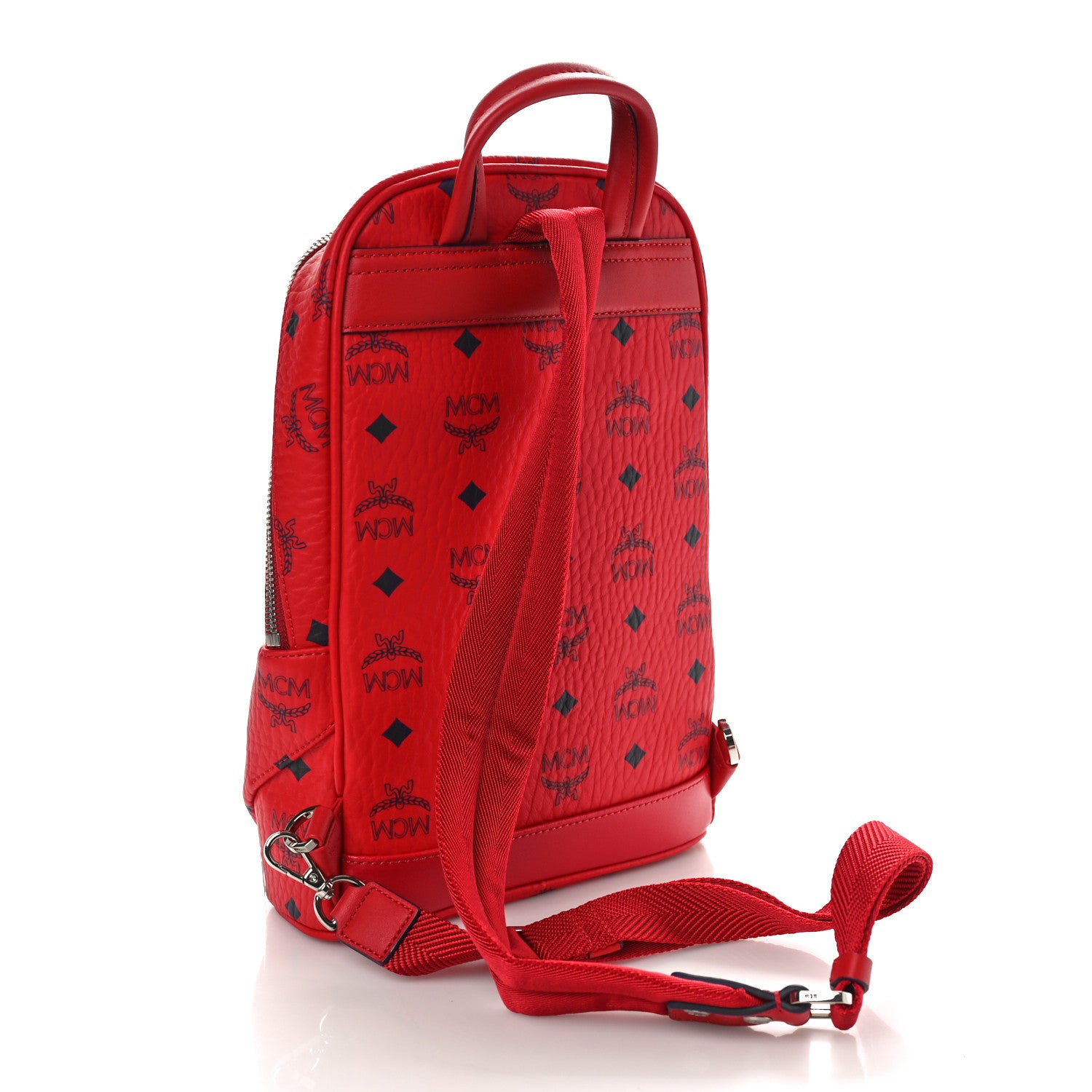 MCM Visetos Klassik Small Sling Bag Ruby Red 3 of 9