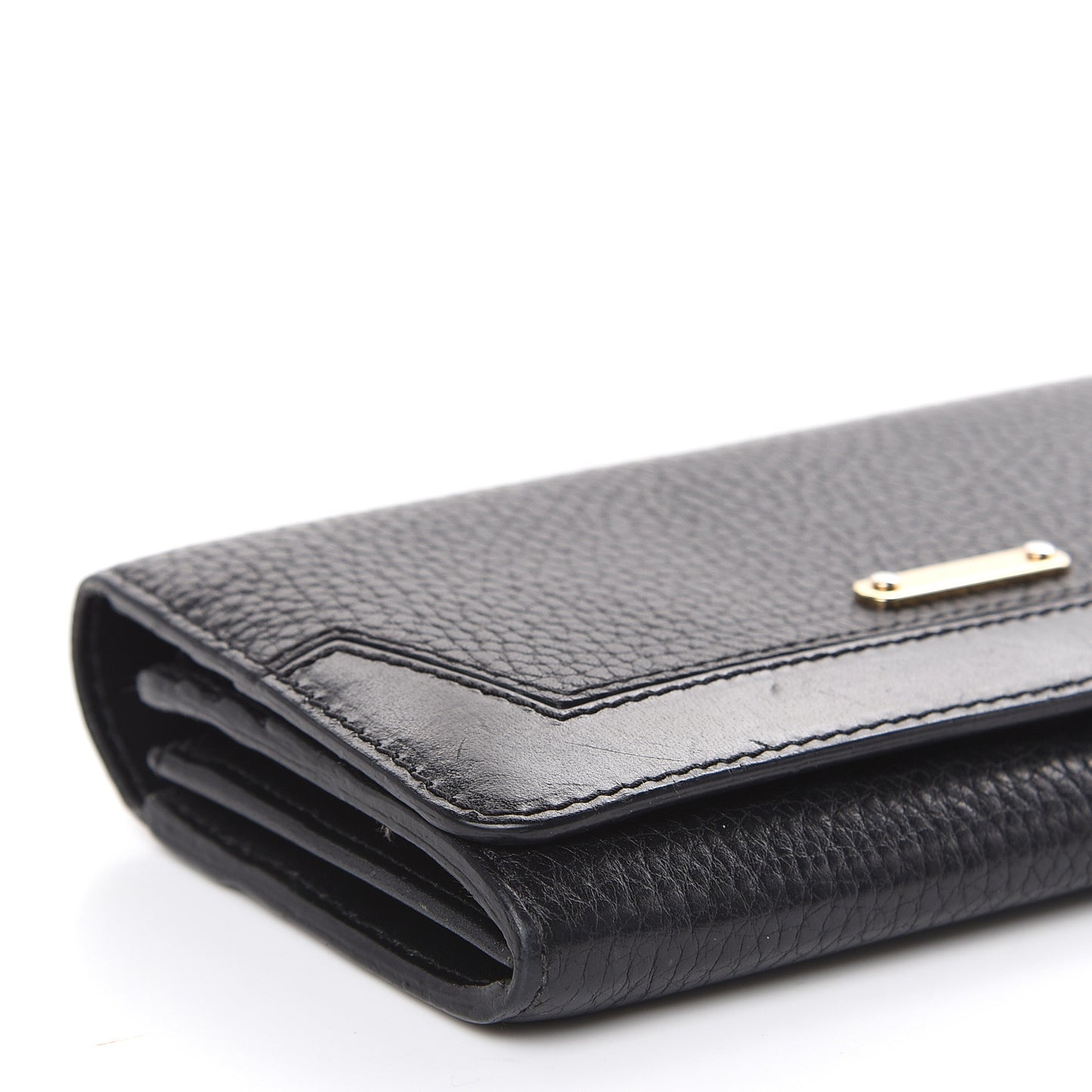 Grain Calfskin Continental Wallet Black