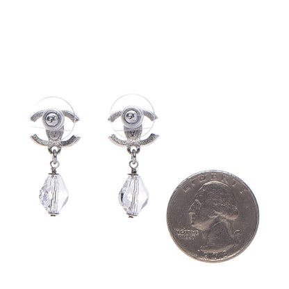 Chanel Crystal CC Drop Earrings Silver 2 of 5