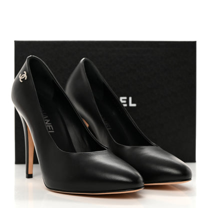Chanel Lambskin CC Pumps 39.5 Black 2 of 9