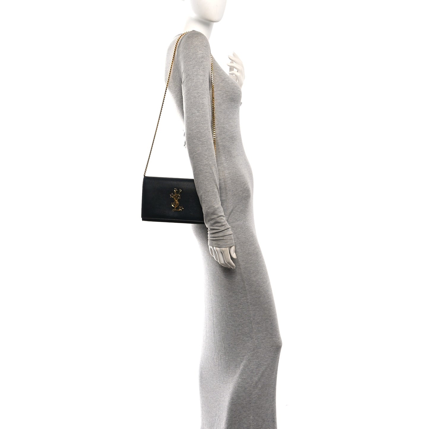 Grain De Poudre Star Studded Monogram Wallet on Chain Black