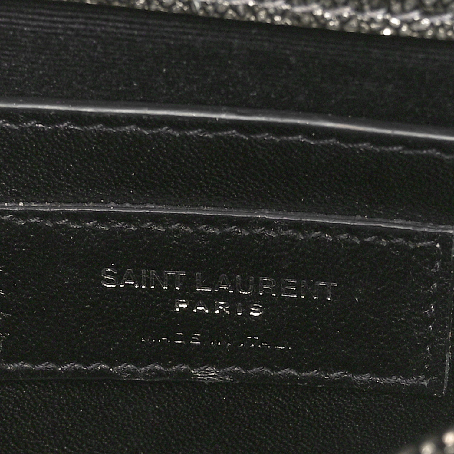 Saint Laurent Metallic Grain De Poudre Matelasse Chevron Monogram Medium College Bag Gunmetal 5 of 9