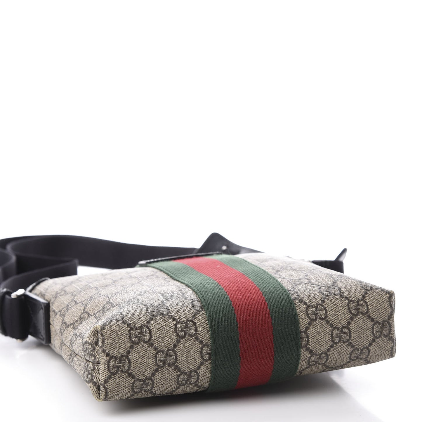 GG Supreme Monogram Web Messenger Bag Black
