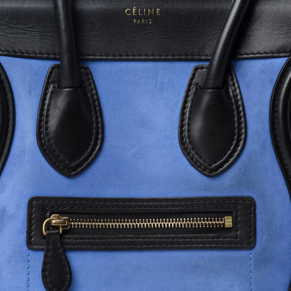 Celine Calfskin Nubuck Suede Micro Tri-Color Luggage Blue 11 of 11