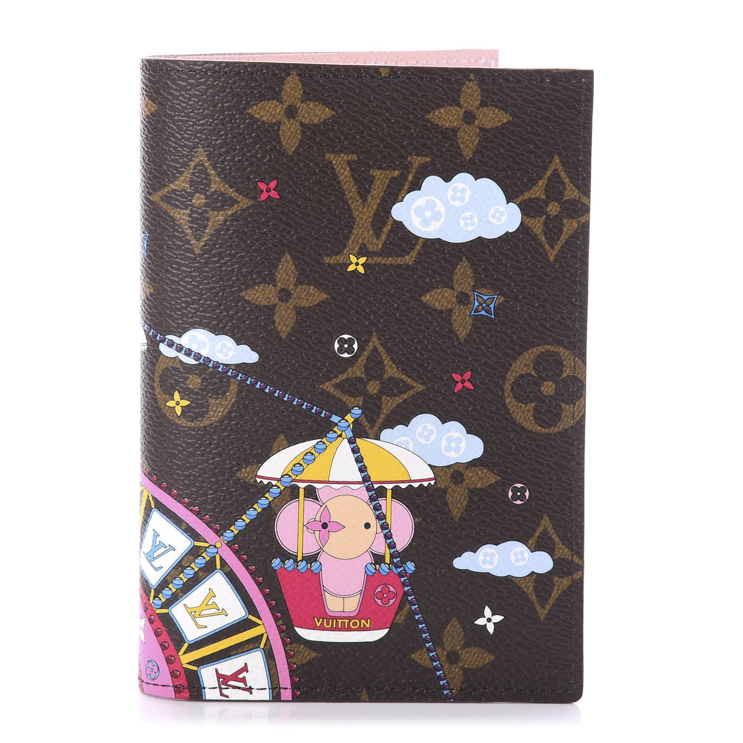 Monogram 2020 Christmas Animation Big Wheel Passport Cover Rose Ballerine