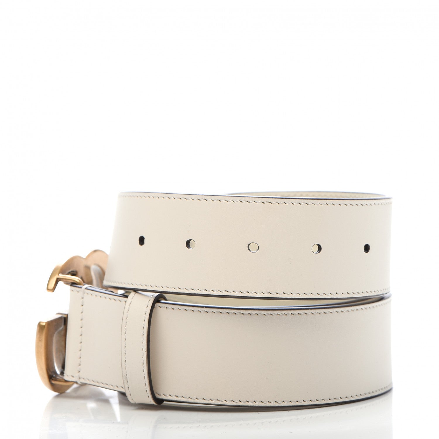 Gucci Calfskin Double G 40mm Belt 85 34 Mystic White 3 of 6