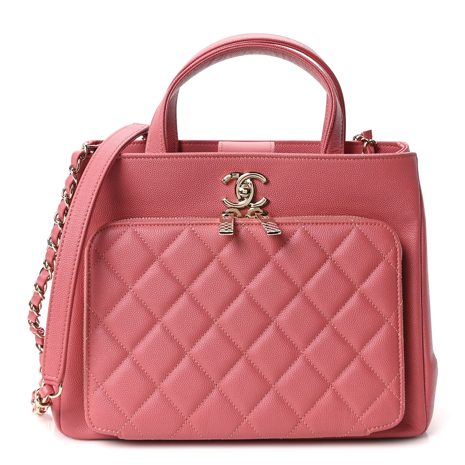 Chanel Caviar Quilted Small Business Affinity Shopping Bag Pink 1 of 10