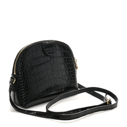 Gucci Alligator Small GG Charm Dome Bag Black 3 of 10