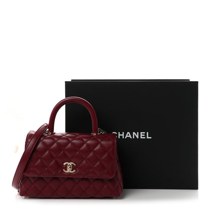 Chanel Caviar Quilted Mini Coco Handle Flap Burgundy 11 of 11