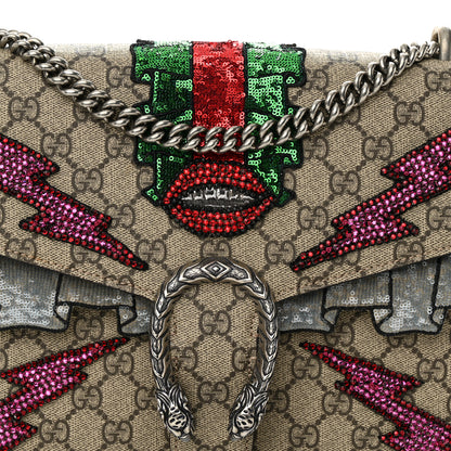 Gucci GG Supreme Monogram Lightning Embroidered Medium Dionysus Shoulder Bag Beige 8 of 12