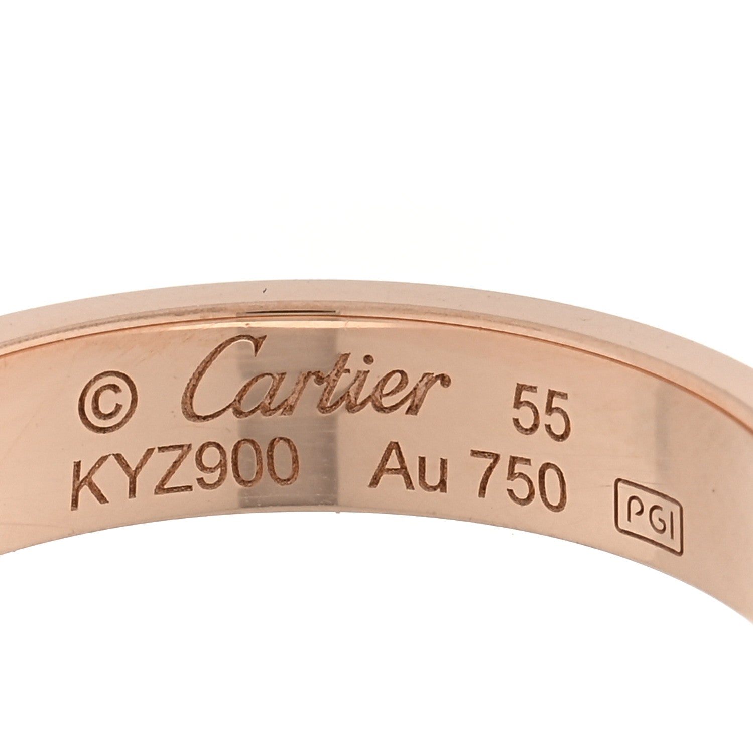 Cartier 18K Pink Gold Diamond 4mm LOVE Wedding Band Ring 55 7.25 4 of 5